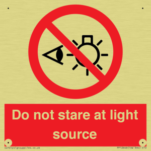 Do not stare at light source